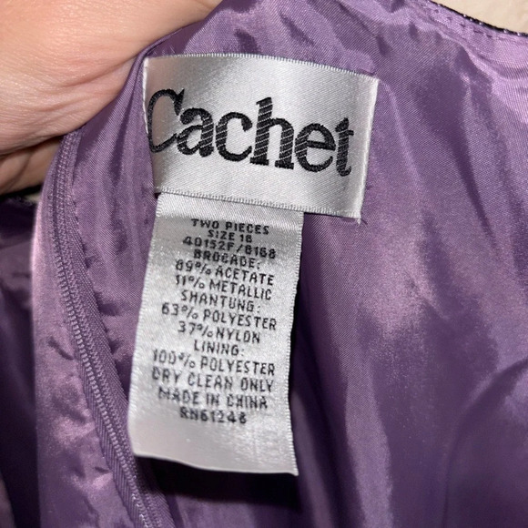Cachet Purple Satin Dress - Picture 4 of 5